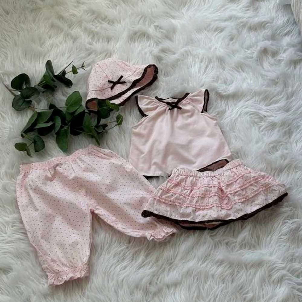 Wendy Bellissimo Girls Boutique 4pc Set Pants Skirt Top and Hat Mix and Match
